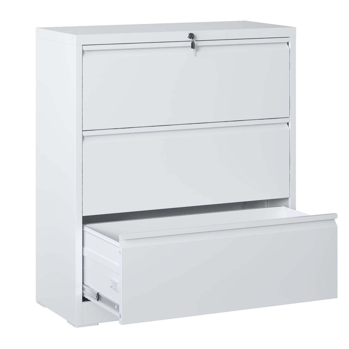 Archivador lateral, resistente, con cerradura, sistema de seguridad antivuelco, almacenamiento vertical para archivos de tamaño carta/legal/A4