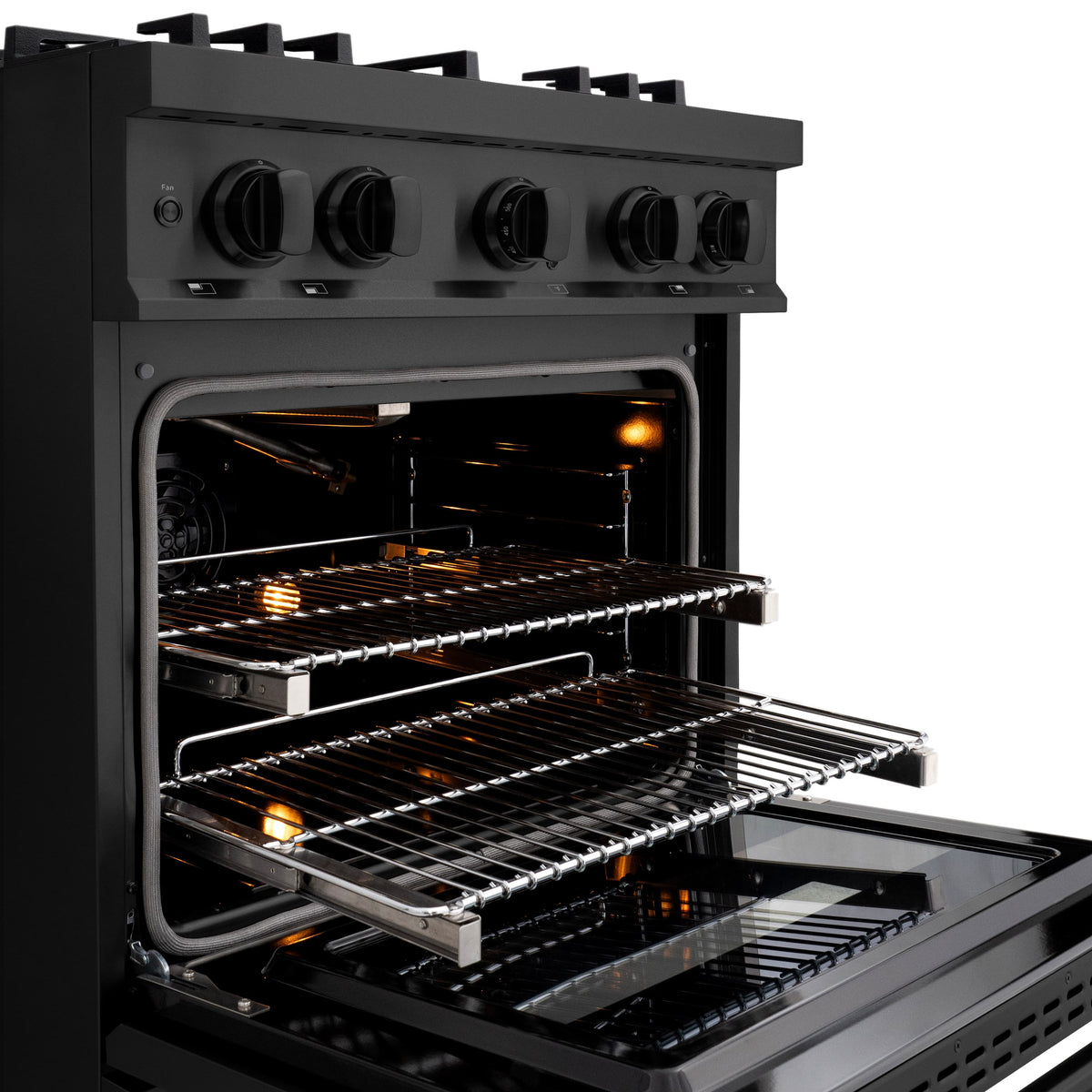 ZLINE - 30 in. Wide 4 Burner Classic Gas Range Convection Oven (CGRB-30) - Black Stainless Steel