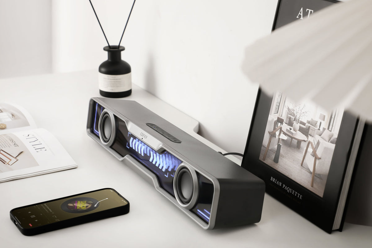 Edifier - QS30 2.0 Bluetooth Gaming Soundbar with Halo Lighting (1-Piece) - Black