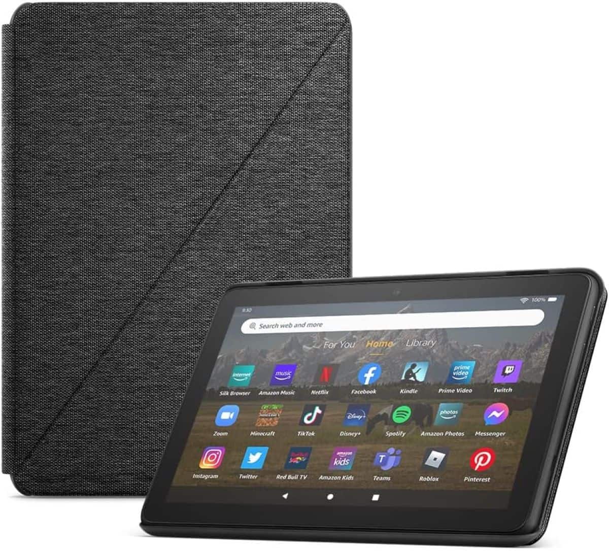 Amazon - Fire HD 8 Cover | Protective Cover (Fits the 12th gen Fire HD 8 Tablet) - Black
