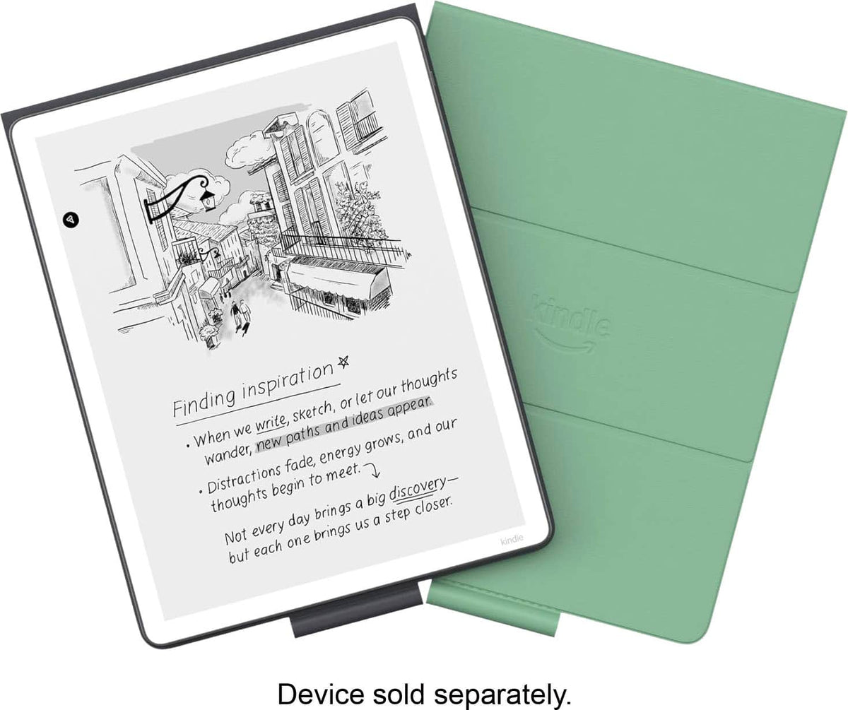 Amazon - Kindle Scribe Folio Cover with Magnetic Attach, Designed with Sustainablility in Mind - Plant-Based Leather - Matcha
