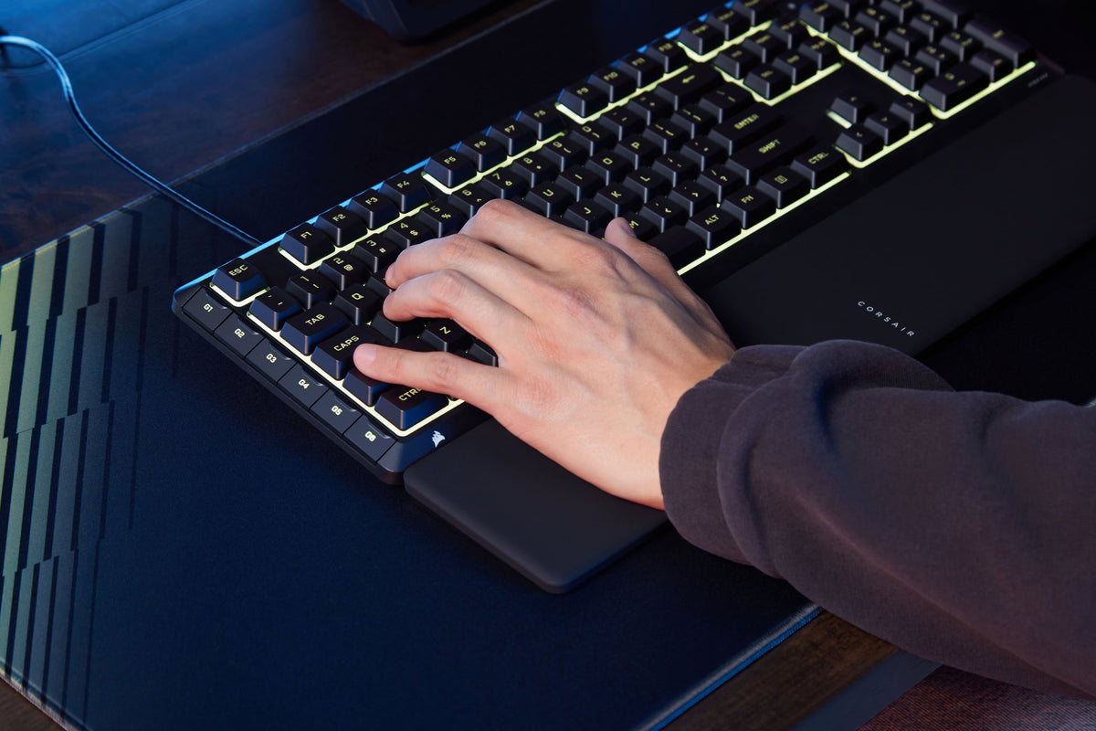 CORSAIR - SKIFF 100 PLUS Gaming Keyboard – 10-Zone RGB – 100% - Rotary Dial - Quiet, Responsive Switches – IP53 - Black