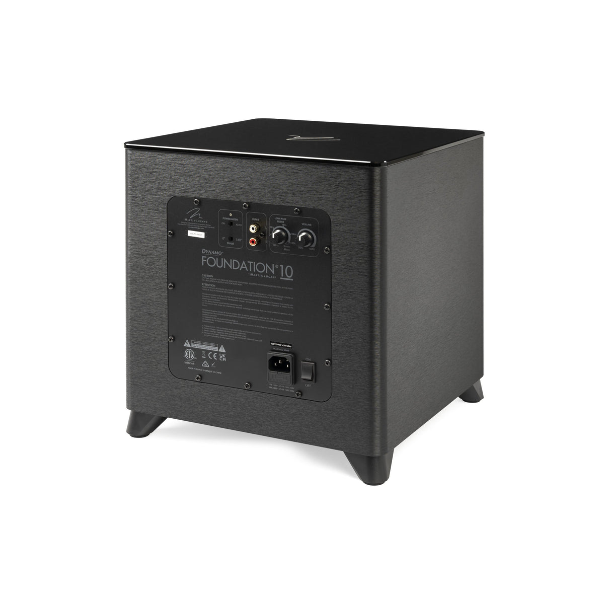 MartinLogan - Dynamo Foundation 10, 10” Sealed, Powered Subwoofer, with Magnitude MT-400 Amplifier, DSP-Optimized, and Wireless Ready - Brushed Black