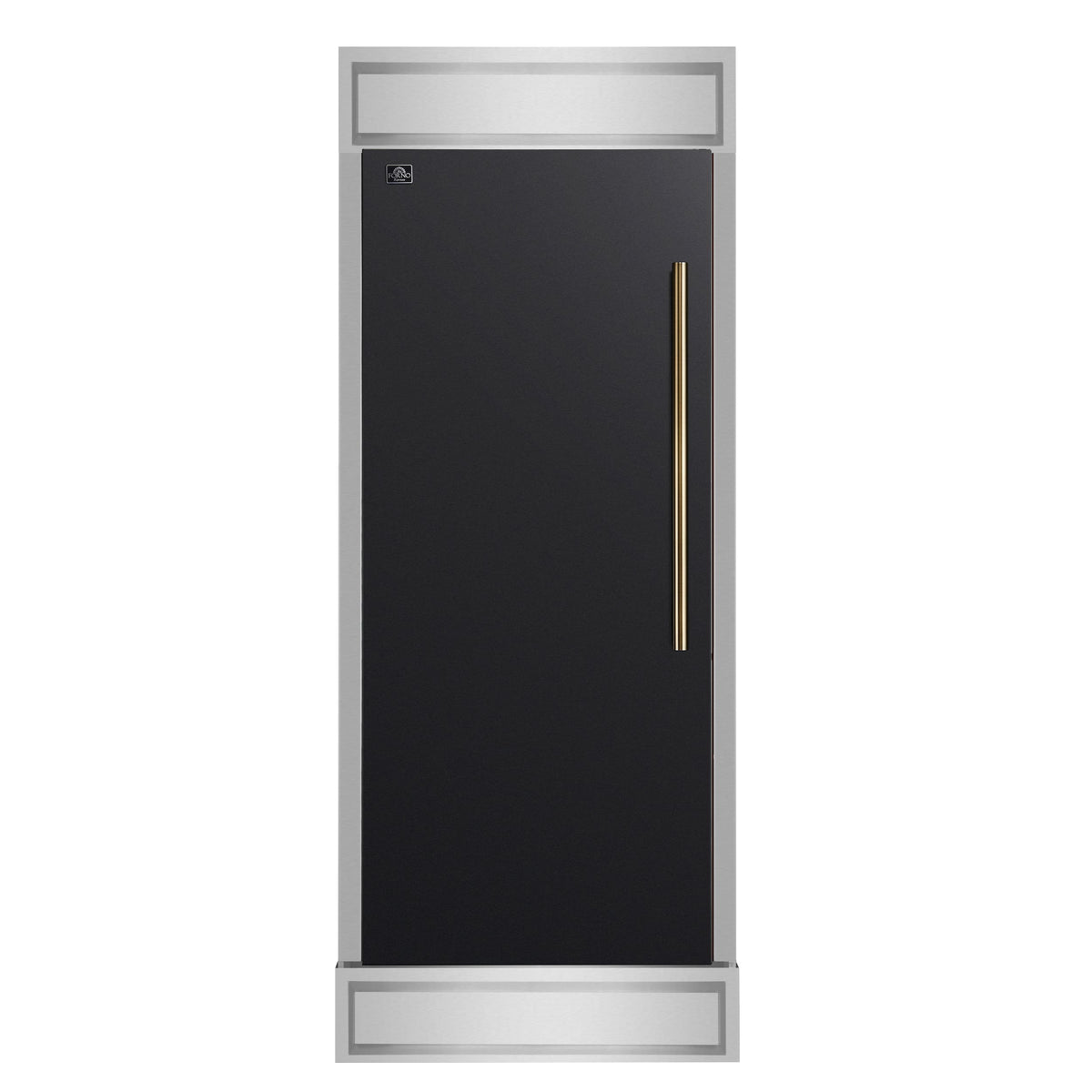 Forno Appliances - Maderno 13.6 Cu. Ft. Built-In Convertible Refrigerator-Freezer with Left Swing Door and Smooth Decorative Grill - Black/Silver
