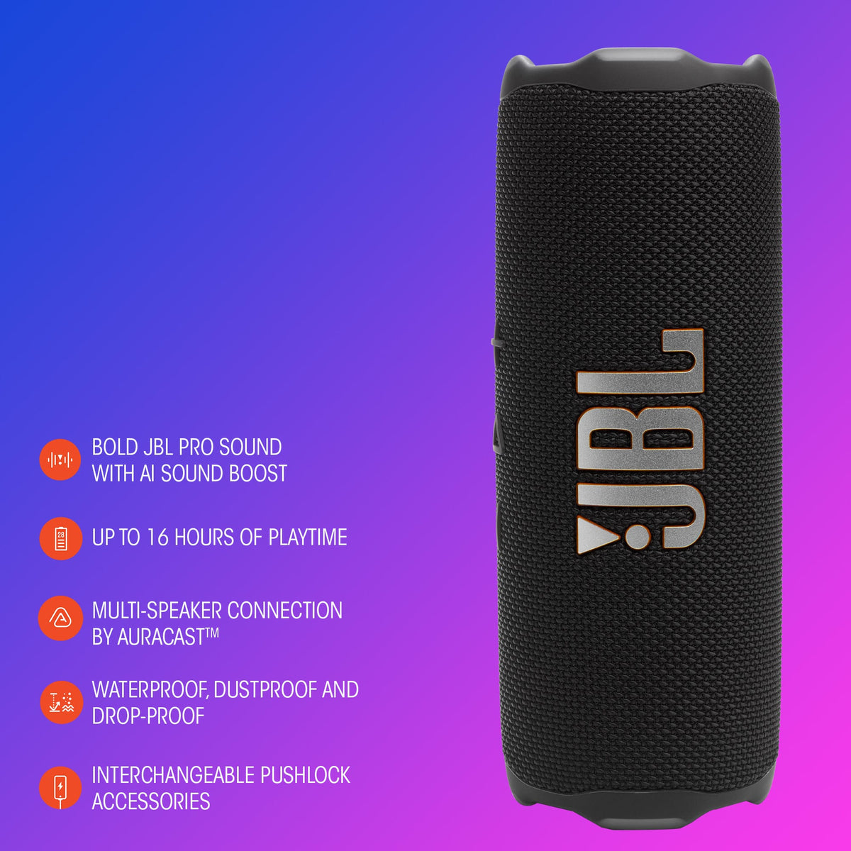 JBL - Flip 7 - Portable waterproof and drop-proof speaker - 2025 - Purple