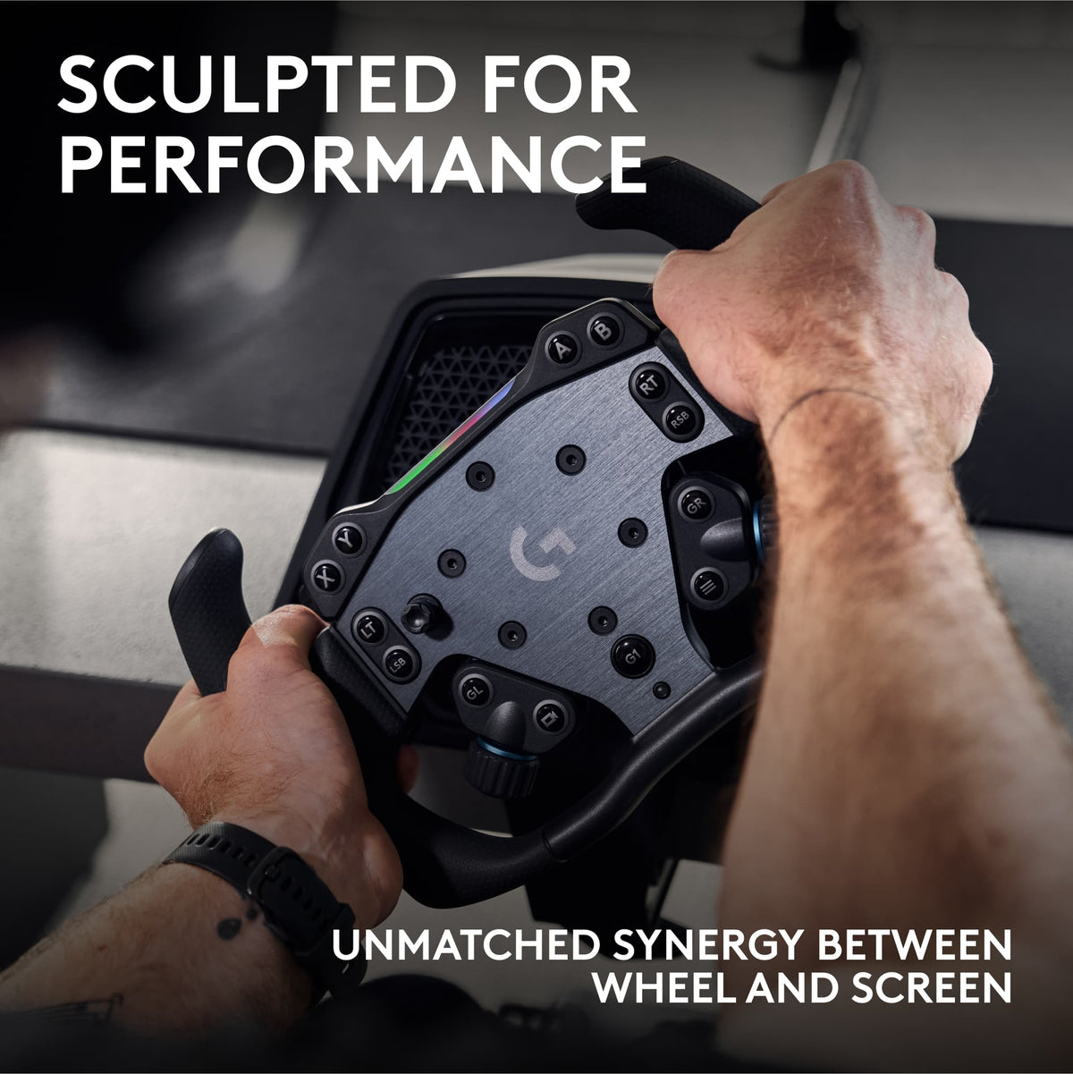 RS Track Wheel - Universal Sim Racing Steering Wheel Compatible with Logitech G RS Wheel Hub - Black