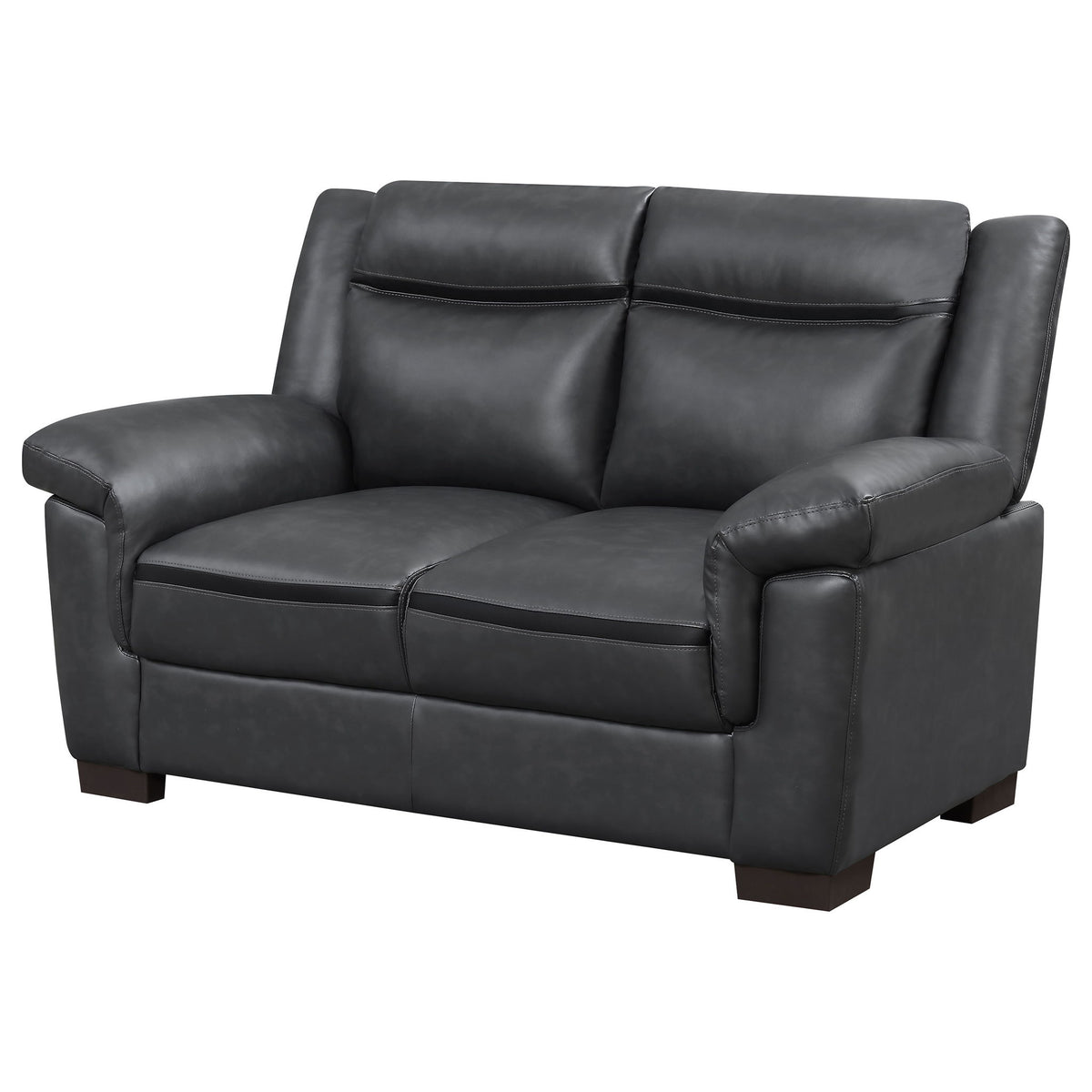 Jacob - Sofá de dos plazas con brazos acolchados - Gris