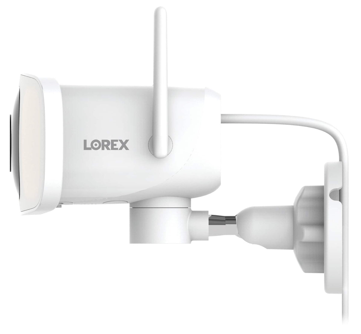 Lorex - Connect 2K Floodlight Wi-Fi Security Camera (with App Controlled Horizontal Pan) - White