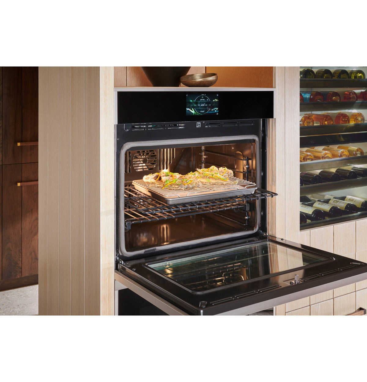 Monogram - 30" Built-In Single Electric Convection Wall Oven with Precision Cooking and LCD Controls - Stainless Steel