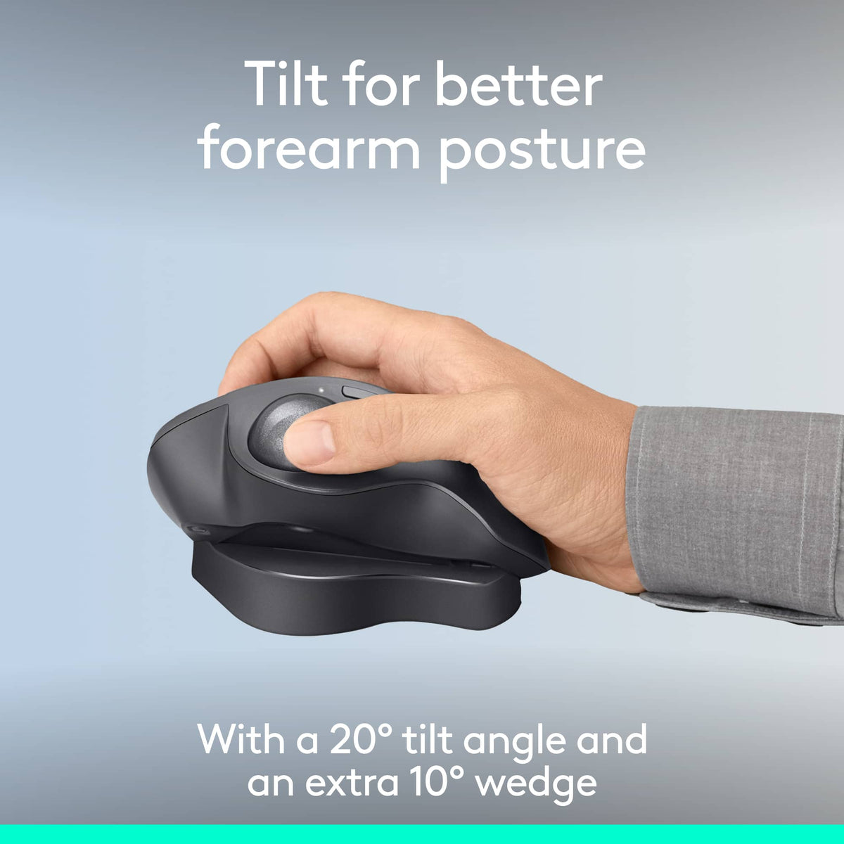 Logitech - MX ERGO S PLUS Wireless Ergonomic Trackball Mouse with 6 Programmable Buttons - Wireless - Graphite