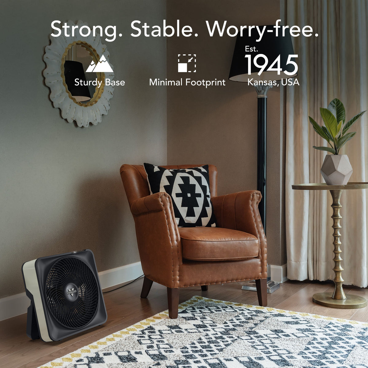 Vornado - Model 80X High Velocity Box Fan with Kick Stand, Digital Display, Removable Grille, 99 Speeds, 1-12 Hour Timer - Cool Grey