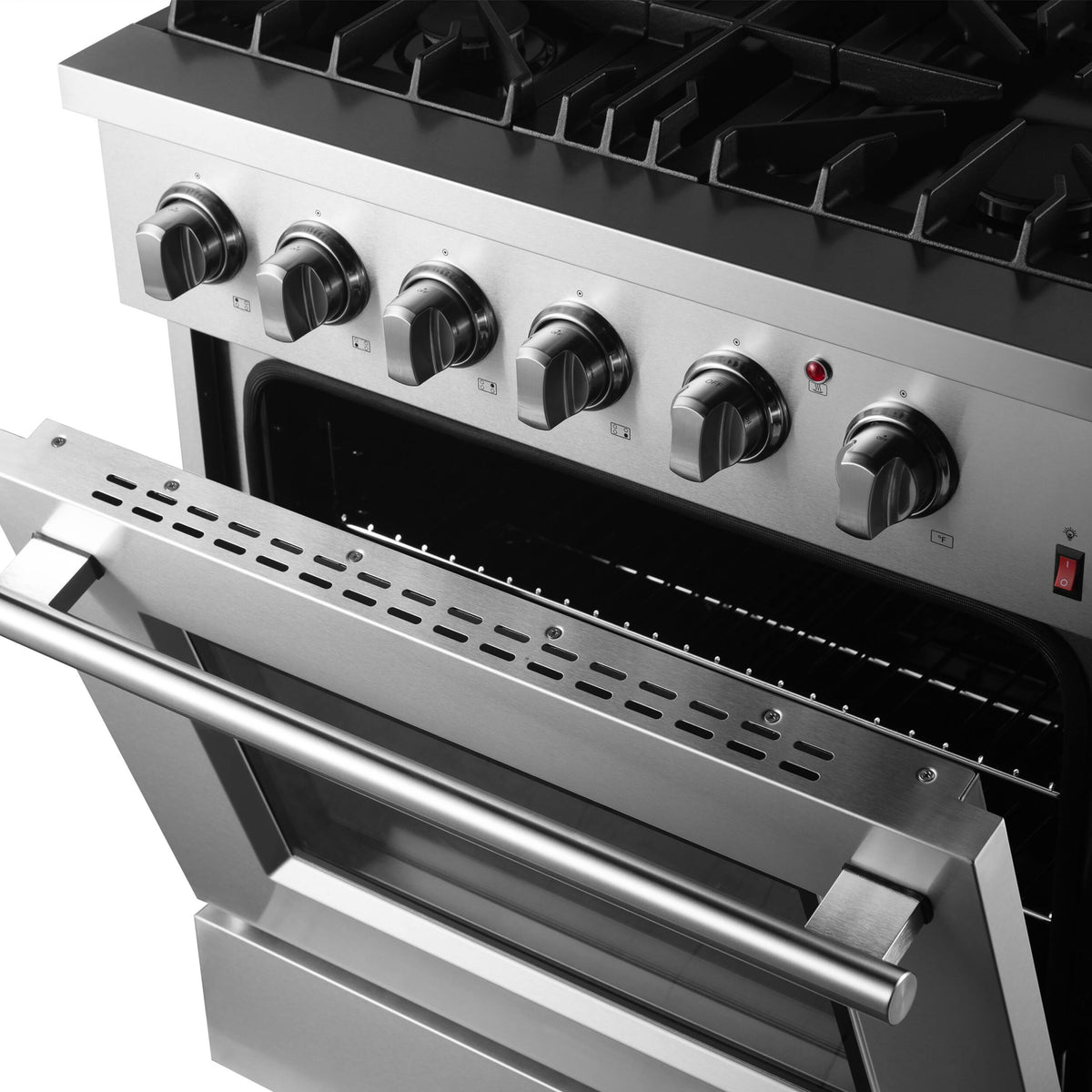Forno Appliances - 30 in. Wide 4 Burner Marco 4.32 Cu. Ft. Freestanding Dual Fuel Convection Range with Dual Ring Burner - Silver