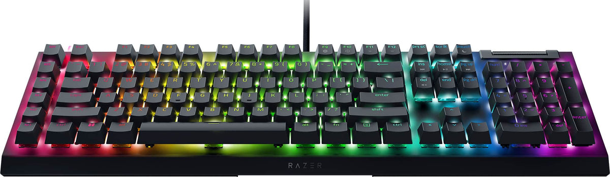 Razer - BlackWidow V4 X Full Size Wired Mechanical Green Clicky Switch Gaming Keyboard with Chroma RGB Backlighting - Black