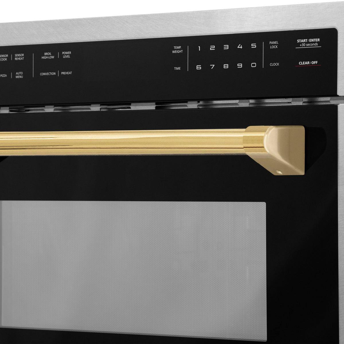 ZLINE - Autograph 24 in. 1.6 cu. ft. Built-in Convection Microwave Oven with Sensor Cooking in Satin Stainless with Gold Accents - Satin Stainless Steel