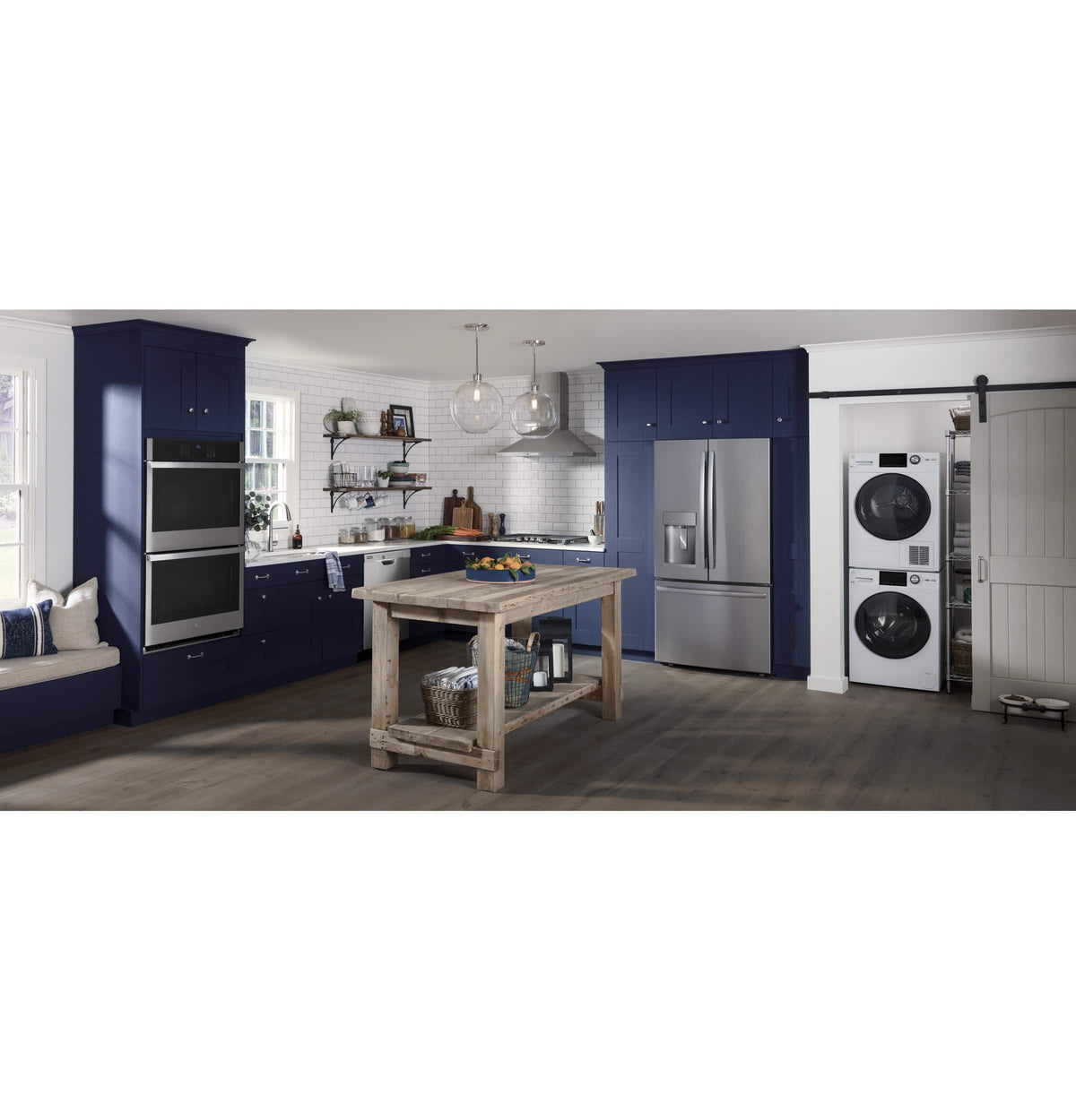 GE - 2.4 Cu. Ft. High Efficiency Stackable Front Load Washer with Steam and Sanitize - White