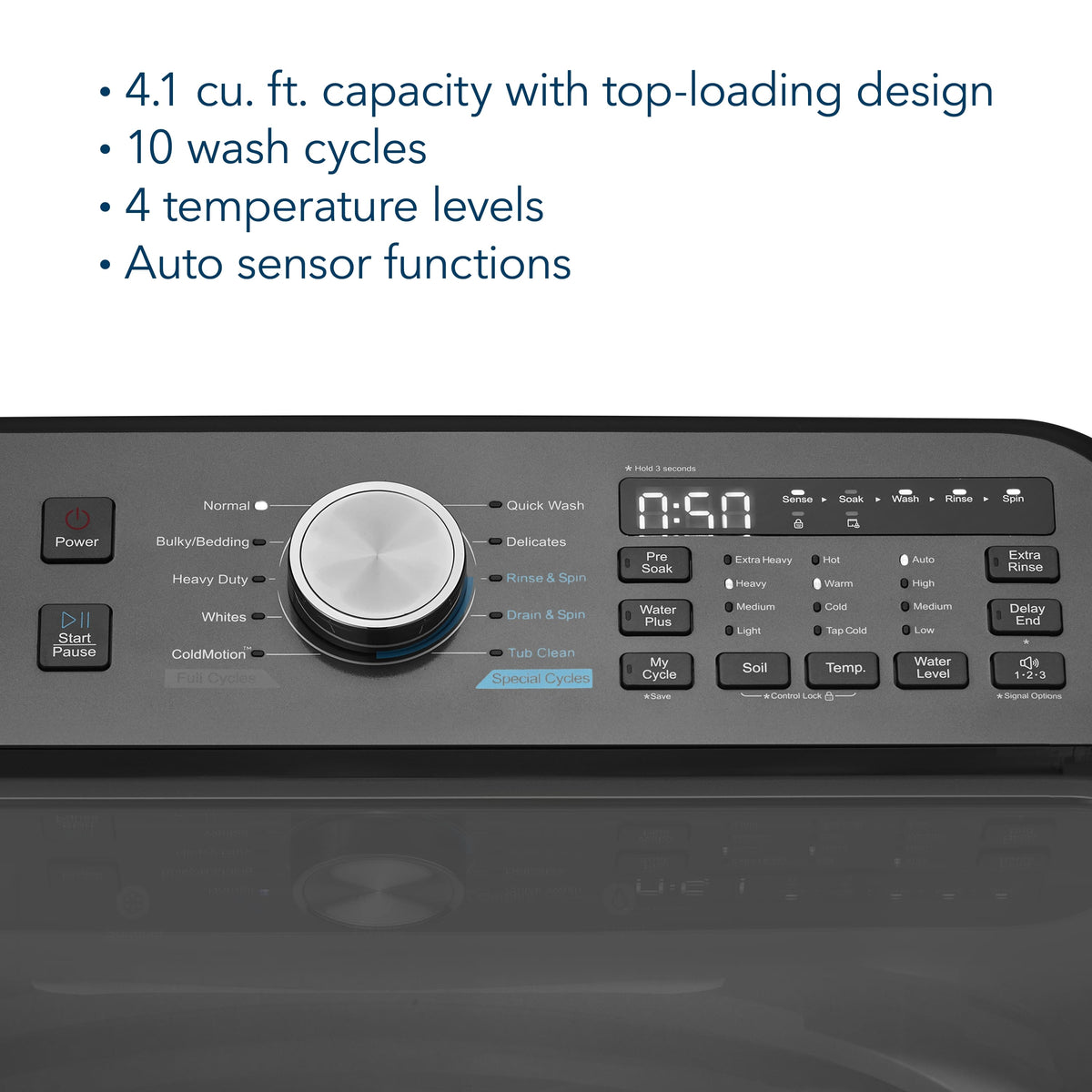 Insignia™ - 4.1 Cu. Ft. Top-Load Washer with ColdMotion Technology - Metallic Gray