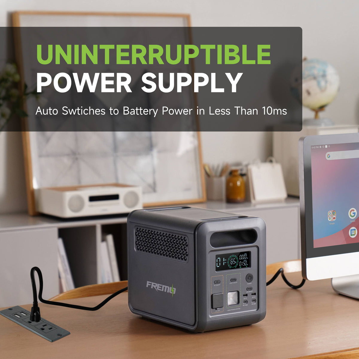 Fremo - X1200 Portable Power Station (1024 Wh Capacity) - Gray