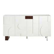 Sideboard Buffet Cabinet Wide Storage Unit With 4 Doors & Adjustable Shelves - White