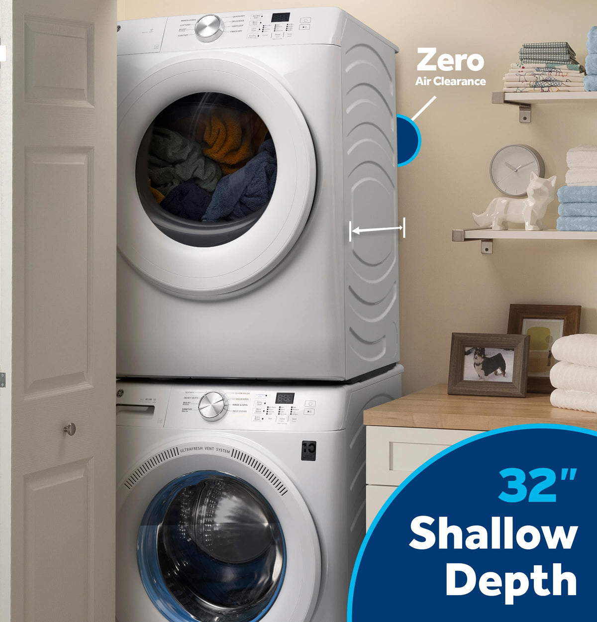GE - 4.6 Cu. Ft. High-Efficiency Stackable Smart Front Load Washer with Microban Antimicrobial Technology - White