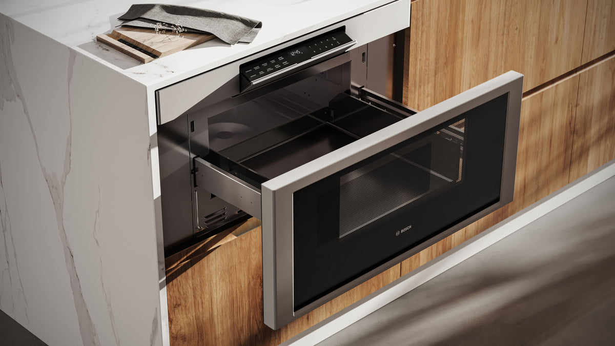 Bosch - 800 Series 1.2 Cu. Ft. Built-In Drawer Smart Microwave with Sensor Cooking - Stainless Steel