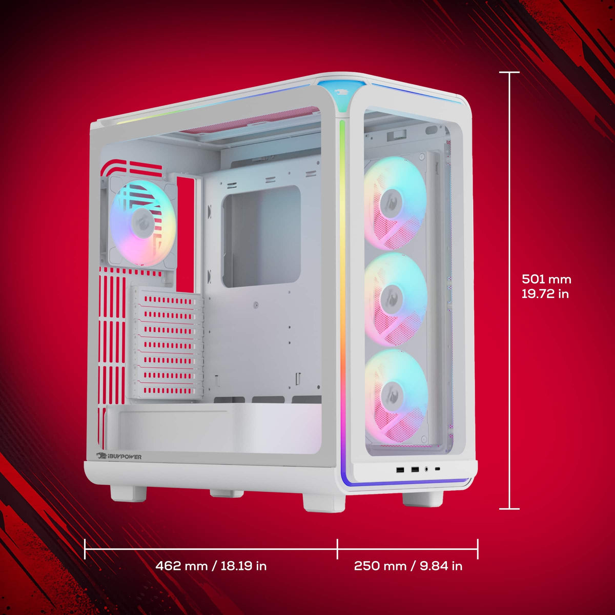 iBUYPOWER - Element Gaming Desktop PC AMD Ryzen 7 8700F 2024 NVIDIA GeForce RTX 5060 8GB 16GB DDR5 1TB NVMe SSD Storage - White