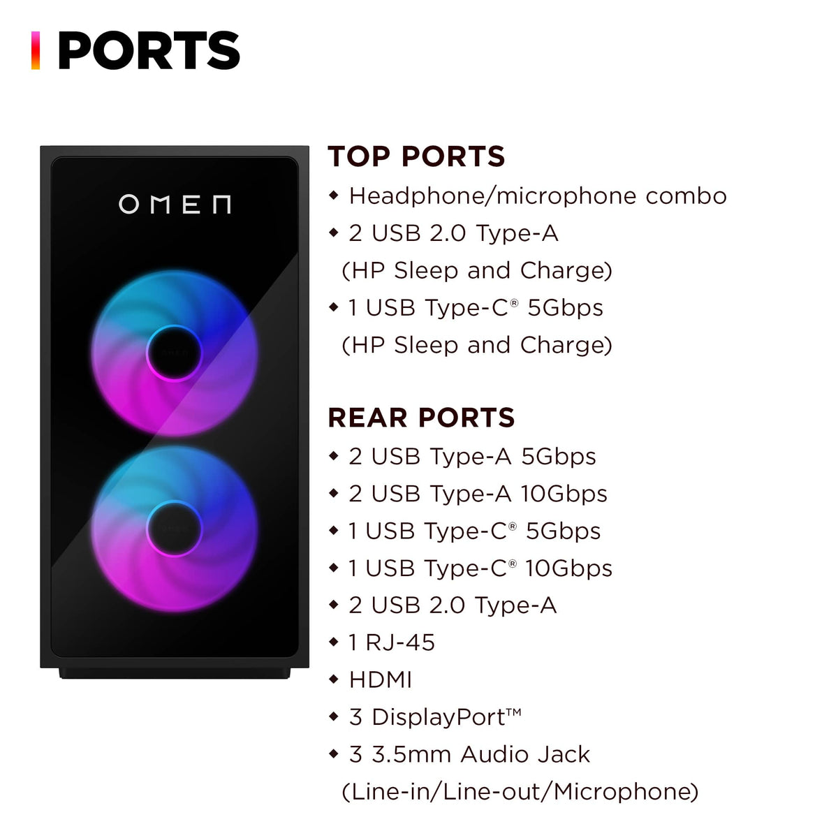 HP OMEN - 35L Gaming Desktop - Intel Core i7-14700F - 32GB DDR5 Memory - NVIDIA GeForce RTX 5060 Ti - 1TB SSD - Shadow Black