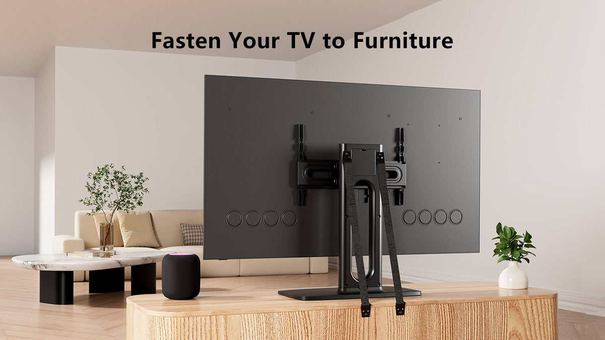 ErgoAV - Tabletop TV Stand + Swivel 46"-86" - Black