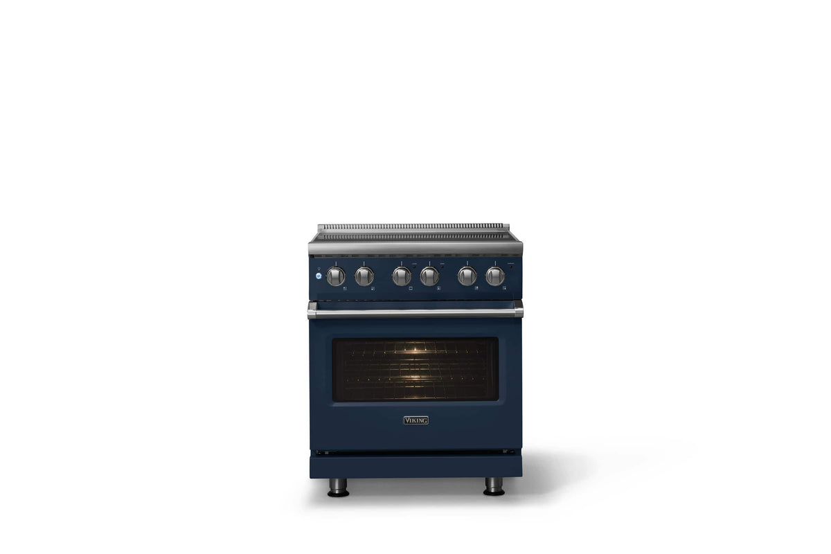 Viking - 30 in. Wide 4 Elements Pro 5 Series 4.7 Cu. Ft. Freestanding Electric Convection Range - Slate Blue