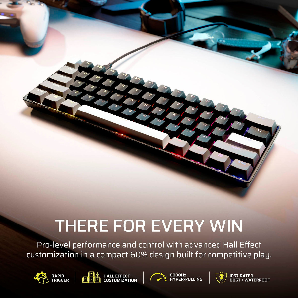 CORSAIR - CLIPPER PRO MINI 60 Hall Effect Gaming Keyboard - Black