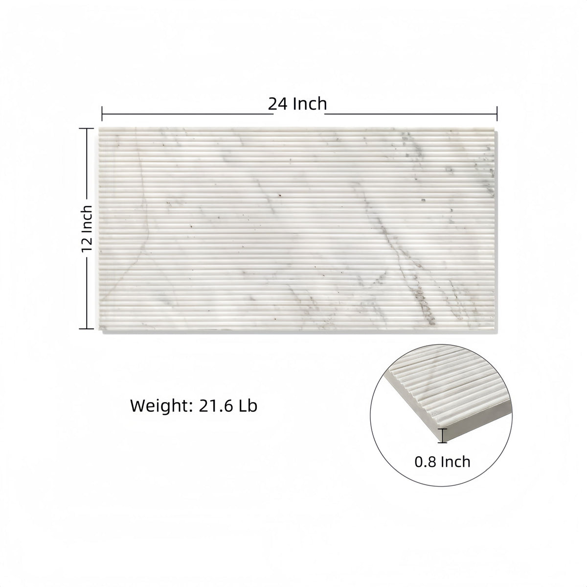 Snow Mountain Ol Textured Marble Tiles For Wall Decoration - White / Natural