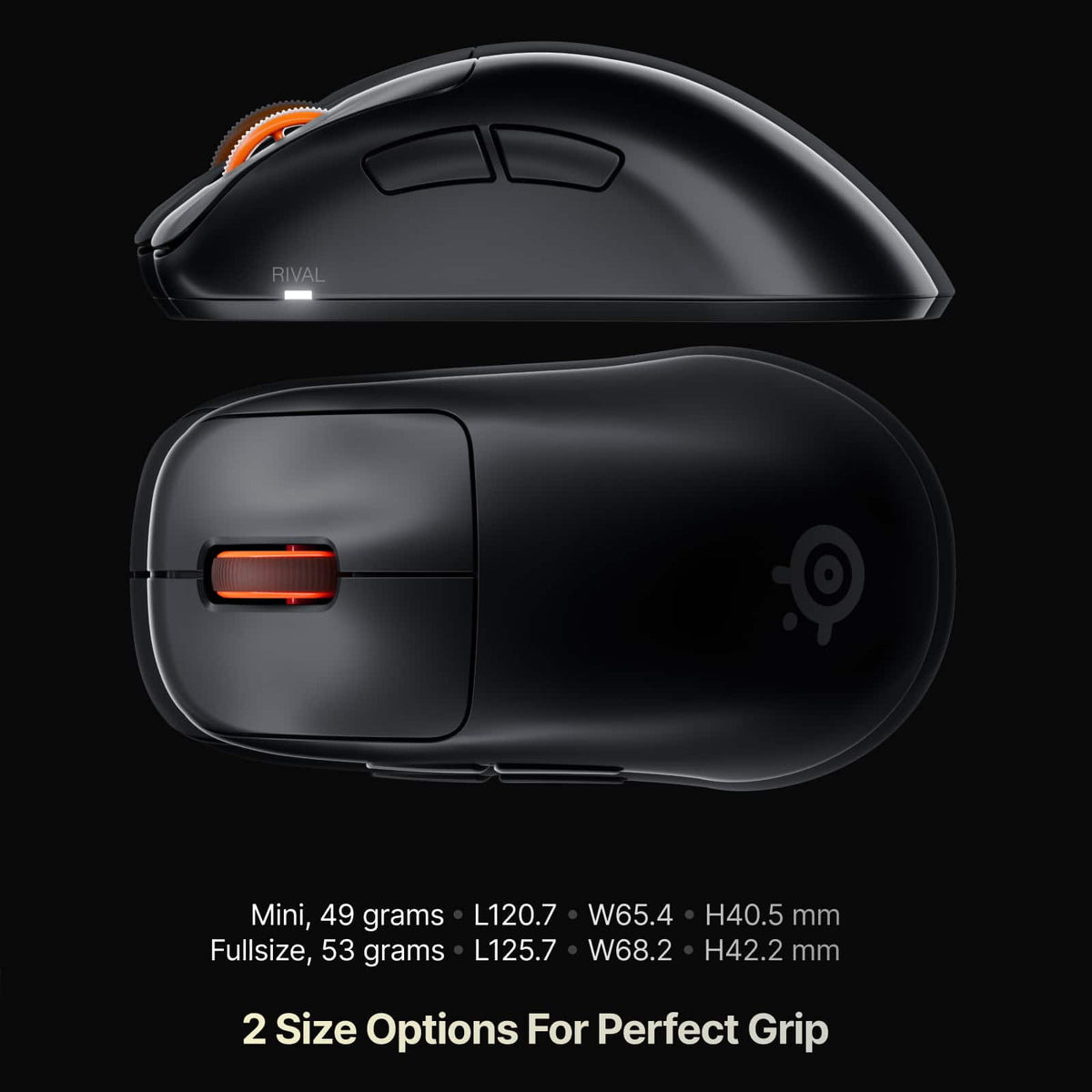 SteelSeries - Rival Pro Wireless Optical Ergonomic Gaming Mouse with 8K Polling – Ultra-Wideband/RF for PC - Wireless - Black