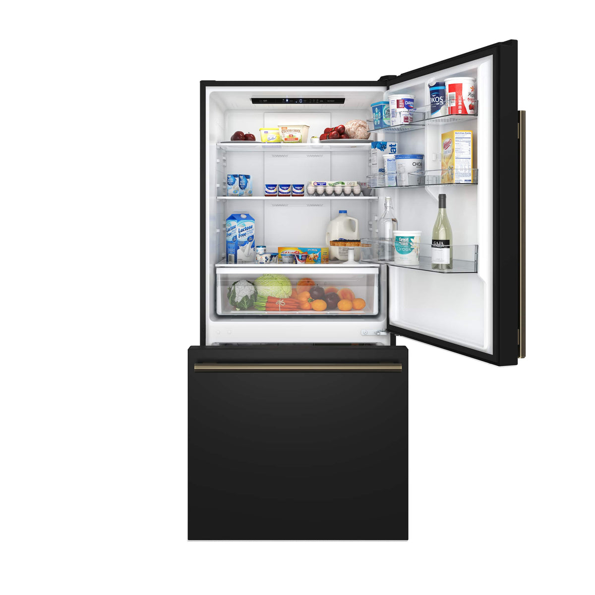 Forno Appliances - 32 in. Wide Milano Espresso 17.2 Cu. Ft. Counter-Depth Bottom Freezer Refrigerator with Right Swing Door - Black