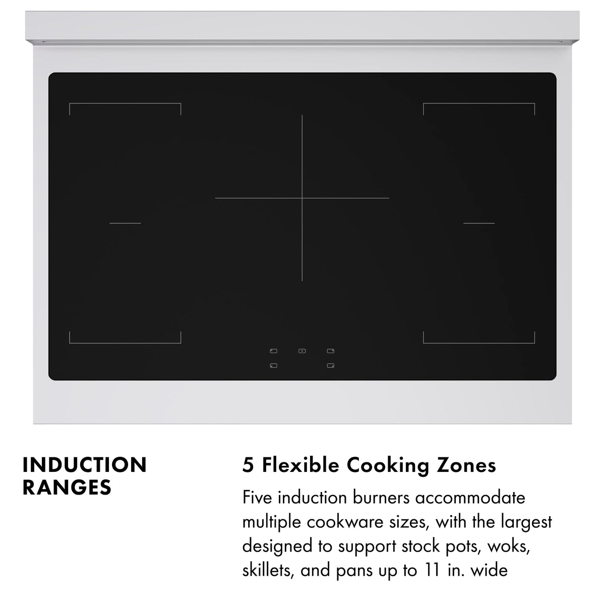 ZLINE - 36 in. Wide 5 Elements Autograph 5.2 Cu.Ft. Paramount Freestanding Induction Range with Gold Accents & Black Door - Matte Black