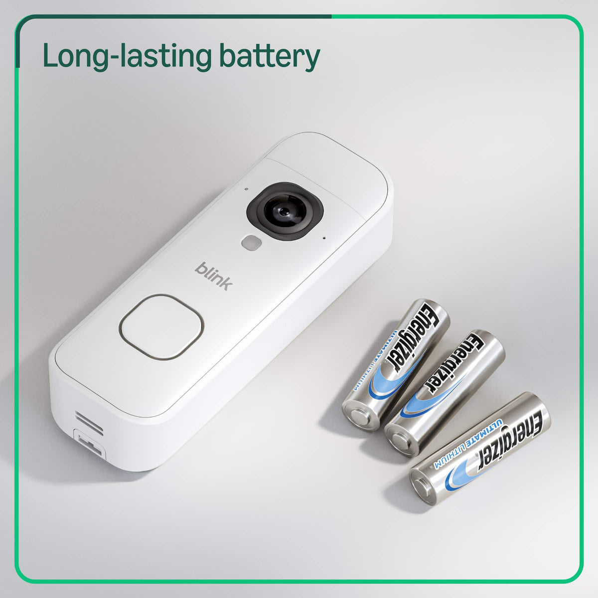 Blink - Battery Doorbell 2K+ Sync Module Core included - Wireless video doorbell, 2K resolution, enhanced audio - White