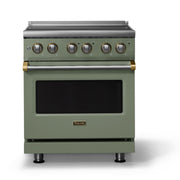 Viking - 30"W. Pro5S 4.7 Cu. Ft. Freestanding 4 Element Electric Convection Range - /Brushed Brass - Eucalyptus