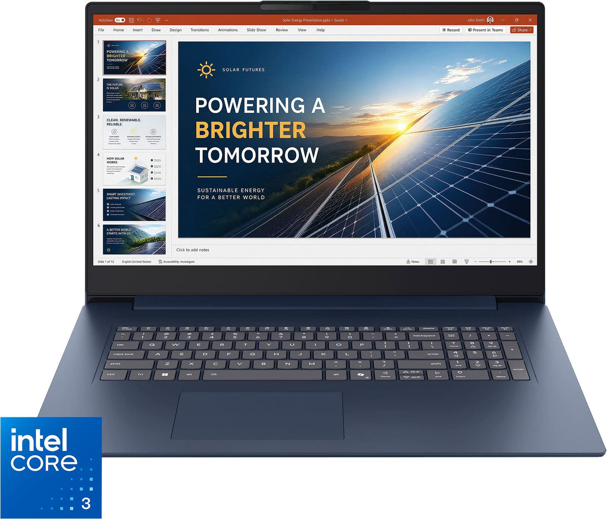 Lenovo - IdeaPad Slim 3i 17.3" 2k Laptop - Core 3 Processor 304 2026 - 8GB Memory - 128GB Storage - Cosmic Blue