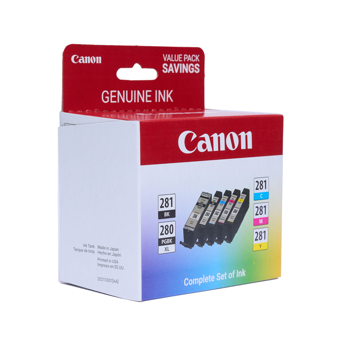 Canon - PGI-280 XL / CLI-281 5-Pack High-Yield - Pigment Black, Standard Capacity Ink Cartridges - Black/Cyan/Magenta/Yellow