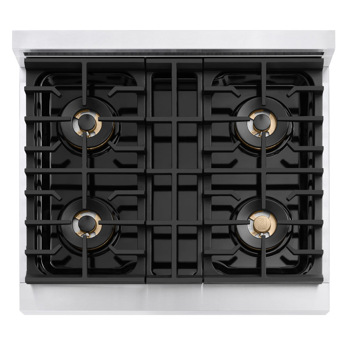 ZLINE - Autograph 30 in. 4.2 cu. ft. Marino Freestanding DuoPro Gas Range with Convection Oven & Polished Gold Accents - Stainless Steel