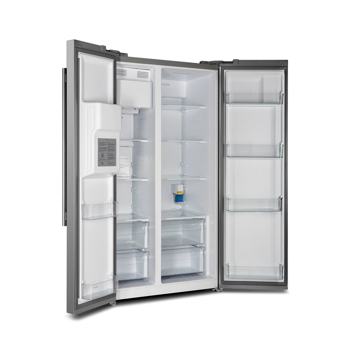 Forno Appliances - 36 in. Wide Salerno 20 Cu. Ft. Side-by-Side Refrigerator with Extendable Decorative Trim Grill - Stainless Steel
