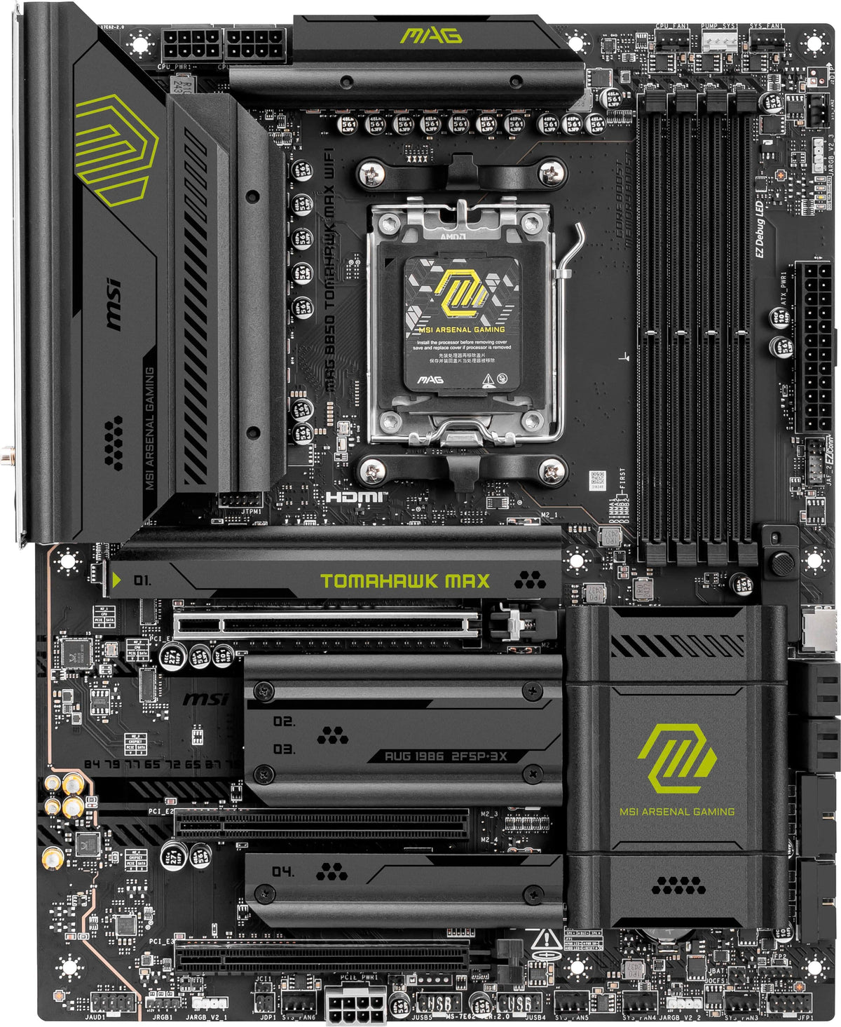 MSI - MAG B850 TOMAHAWK MAX WIFI (Socket AM5) AMD B850 ATX DDR5 Wi-Fi 7 Motherboard - Black