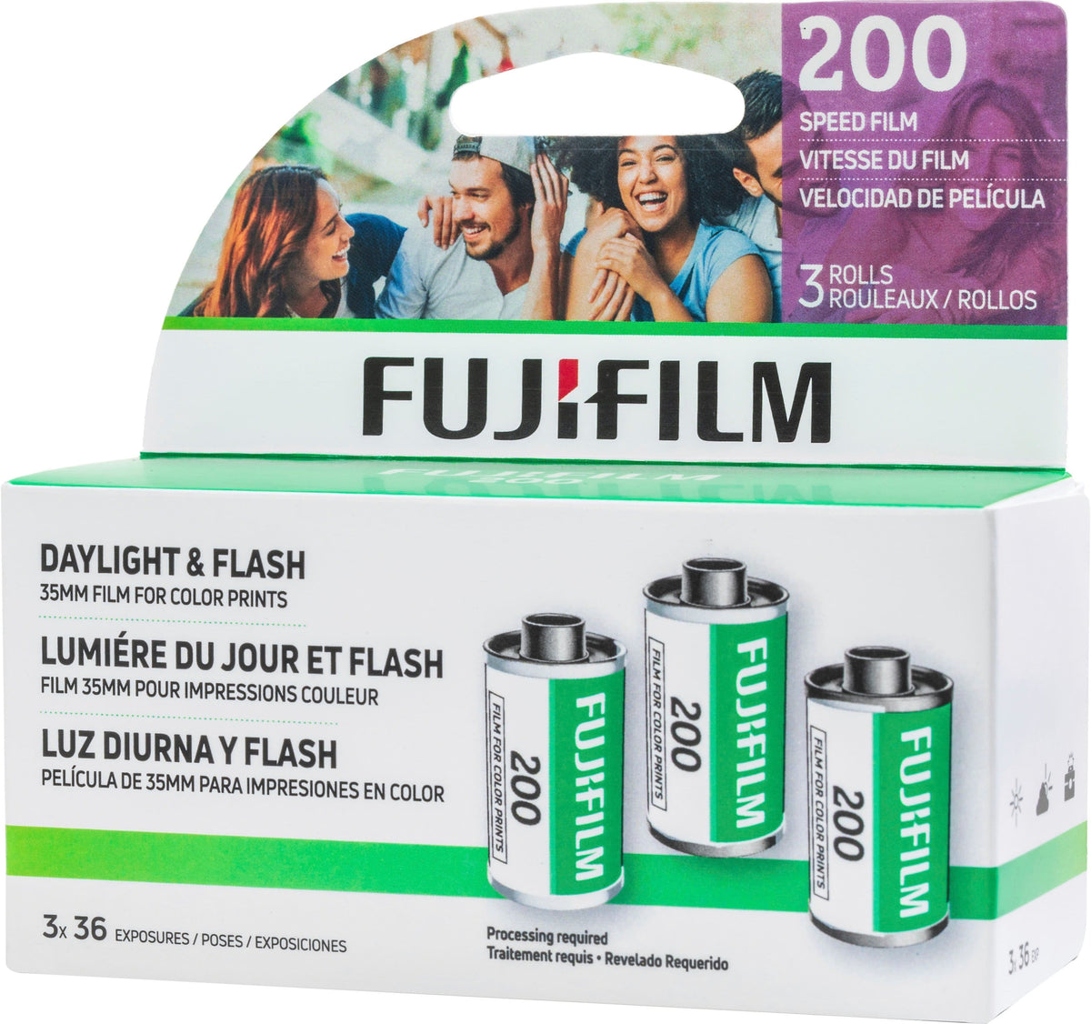 Fujifilm - 135 Fujicolor 200 Color Negative Consumer Film 35mm Roll - 3pk