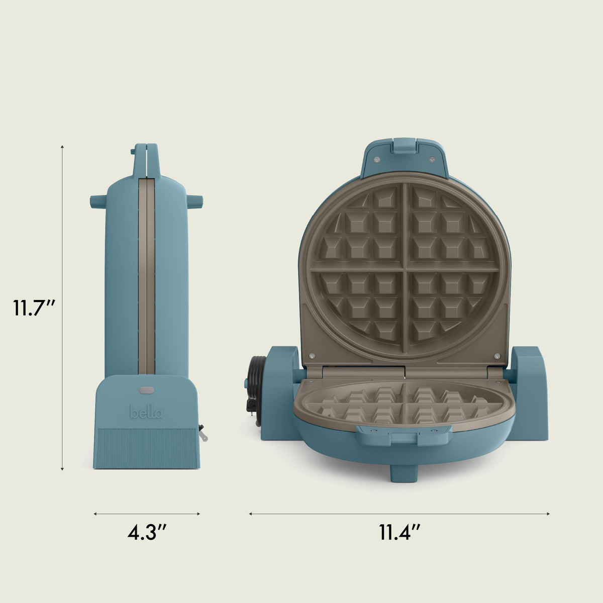 Bella - Fits-anywhere Kitchenware: Flip & Store Belgian Waffle Maker - Surf