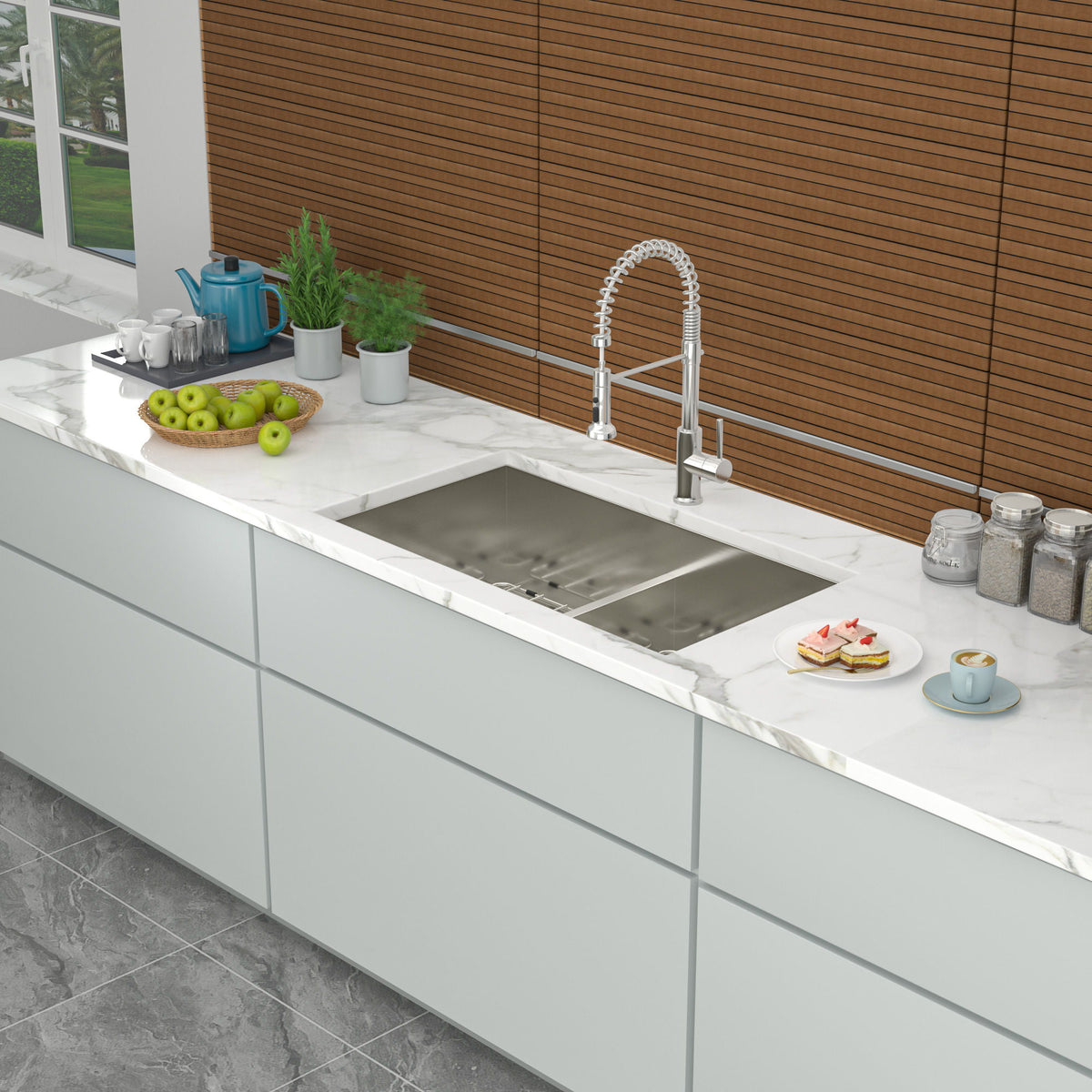 Modern Double Bowl Undermount Sink Design With 10" Deep Basins