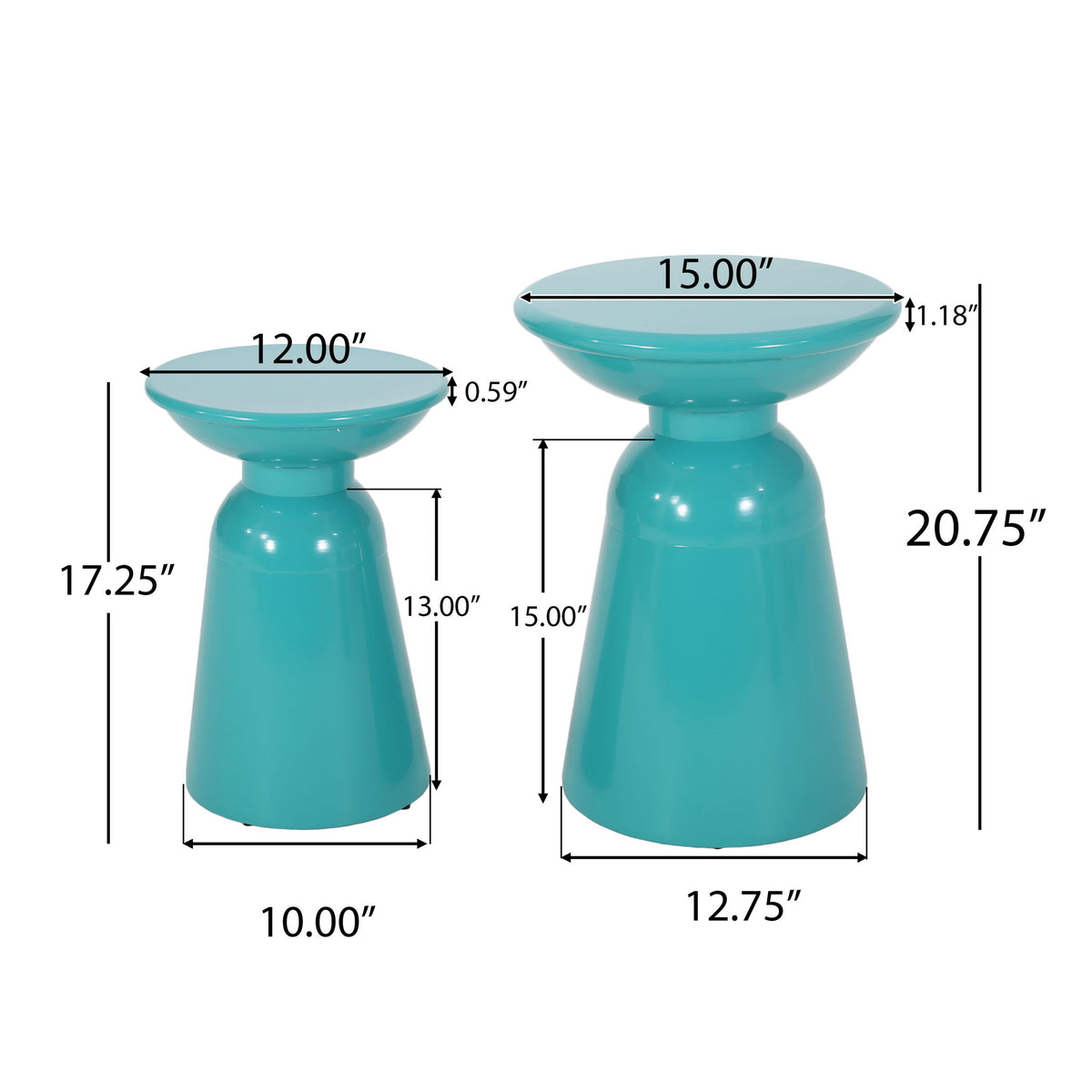 Serenita - Outdoor Side Tables With Flared Design (Set of 2)