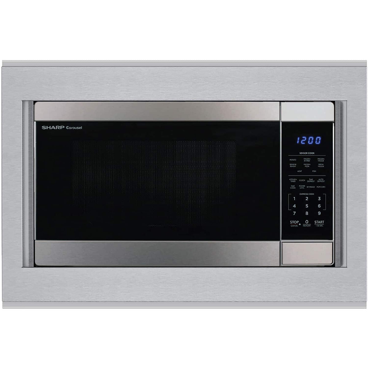 Sharp - 30 in. Built-In Microwave Trim Kit for SMC2266HS - Silver