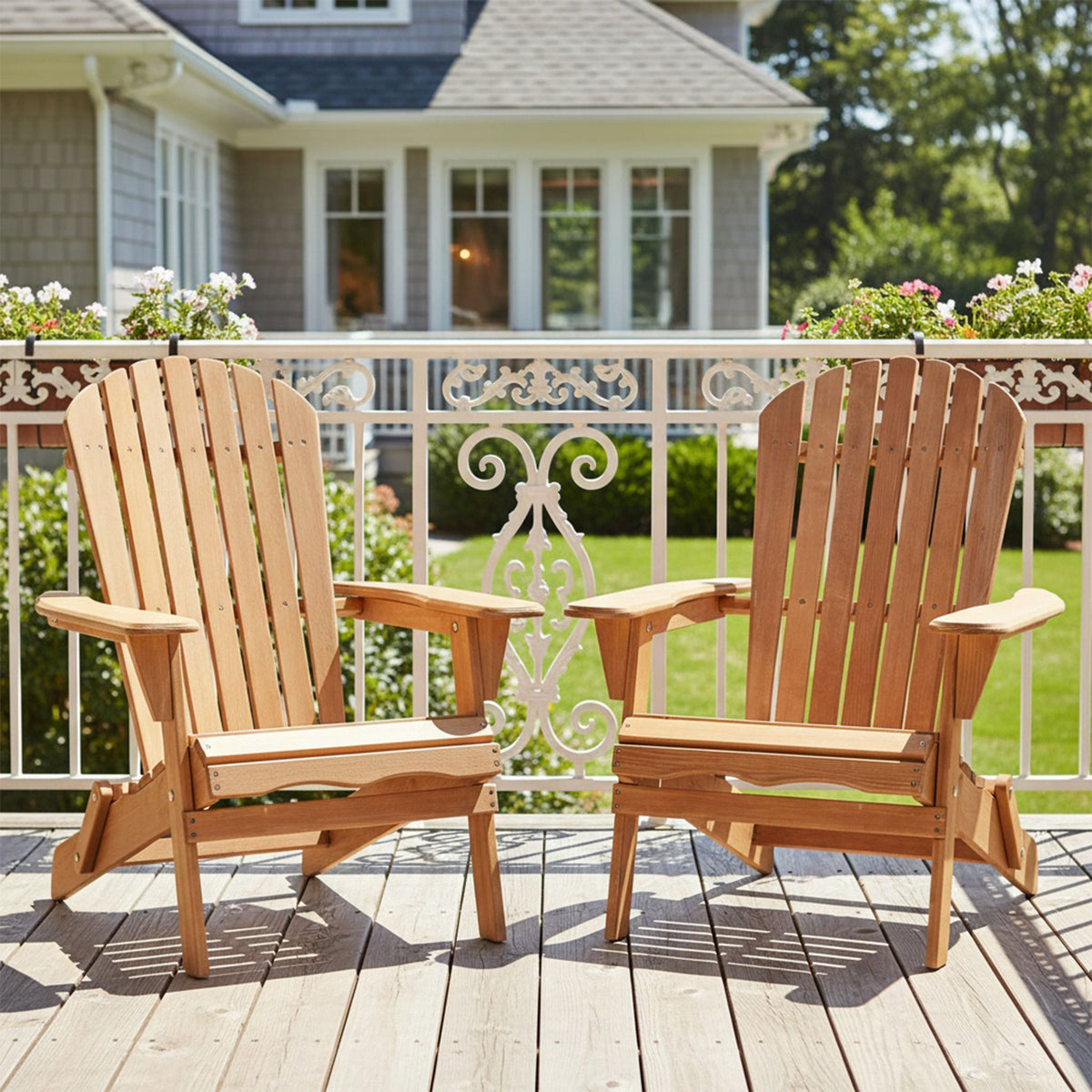 Sillón de jardín Adirondack plegable de gran tamaño, Silla de patio para jardín