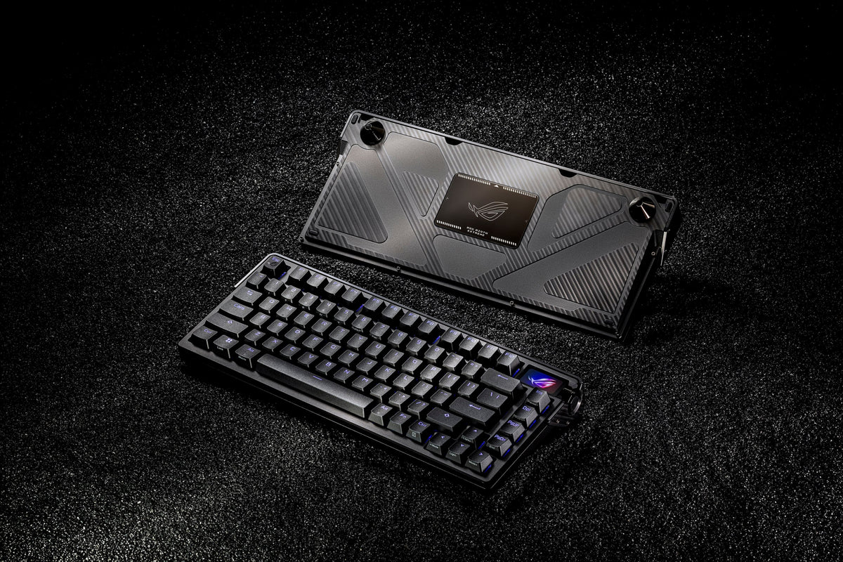 ASUS - ROG Azoth Extreme 75% Wireless Mechanical Gaming Keyboard with ROG NX Snow Linear Switches and Color OLED Touchscreen - Black