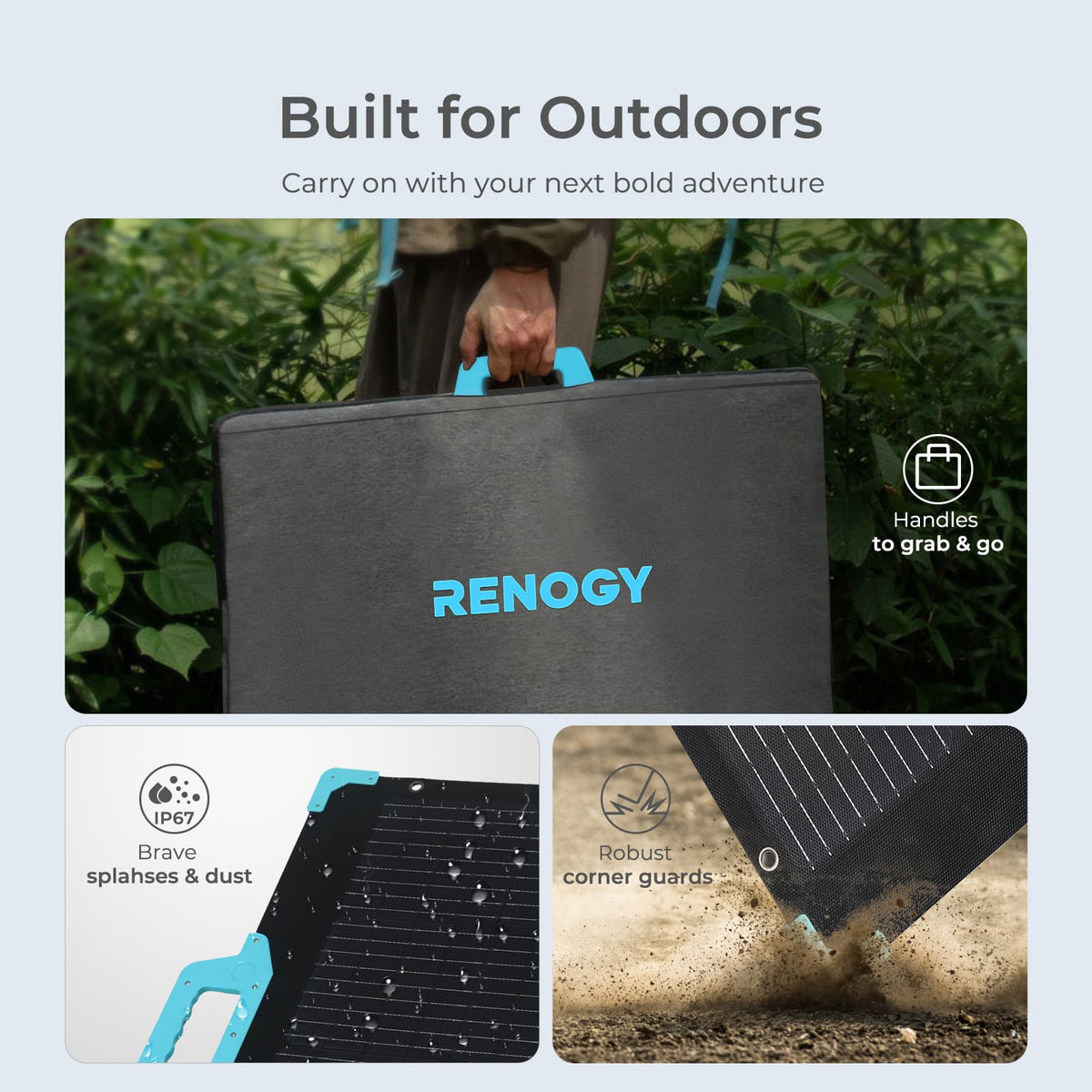 Renogy - 220 Watt Portable Solar Panel - Black