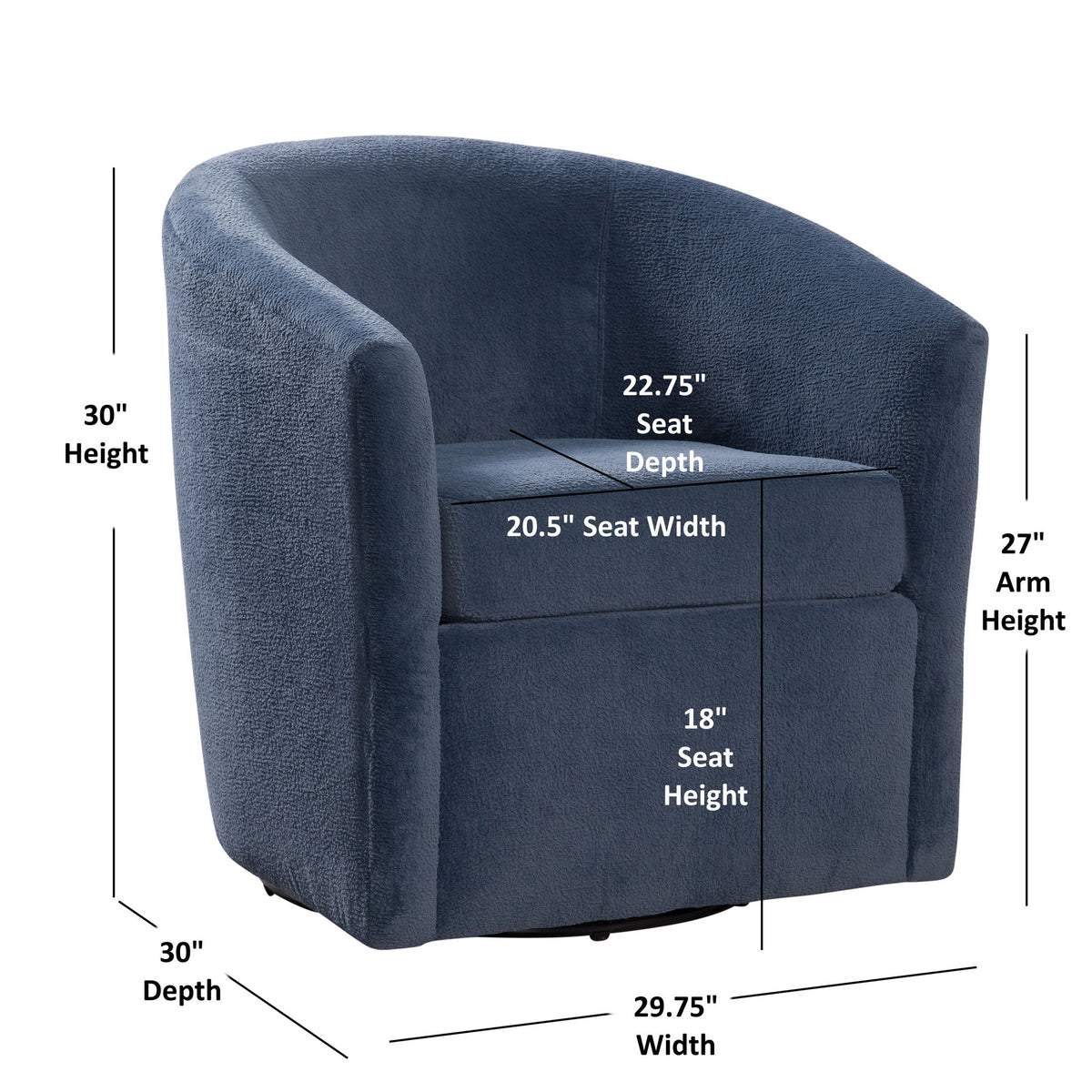 Oaklynn - Barrel Style Swivel Accent Chair