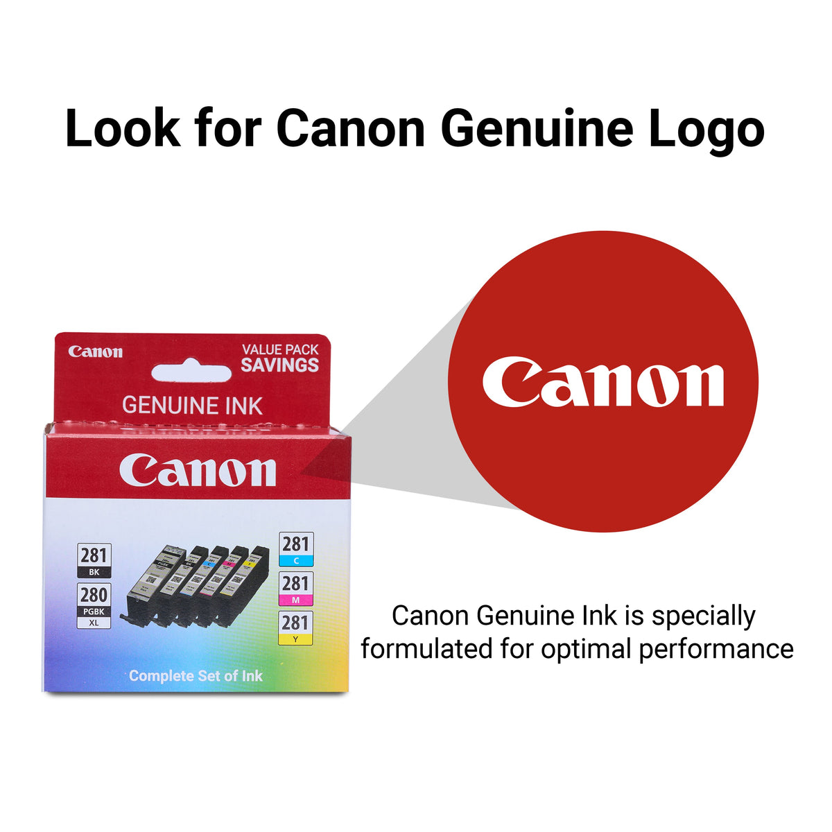 Canon - PGI-280 XL / CLI-281 5-Pack High-Yield - Pigment Black, Standard Capacity Ink Cartridges - Black/Cyan/Magenta/Yellow
